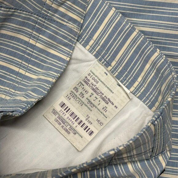 Hugo Boss Striped Lightweight Cotton Pants Light Blue "Biggs" 38x35 - Picture 5 of 9